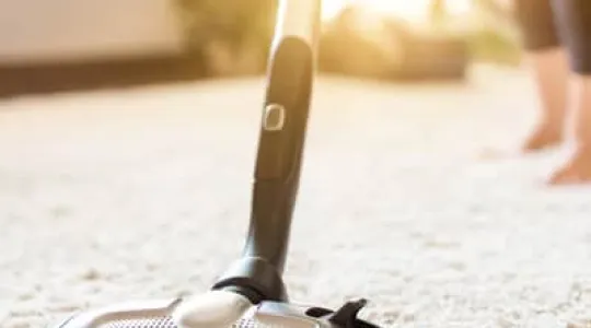 Vacuuming carpet