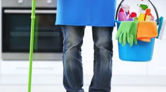 man cleaning