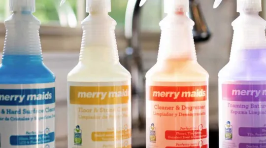 Merry Maids cleaning bottles